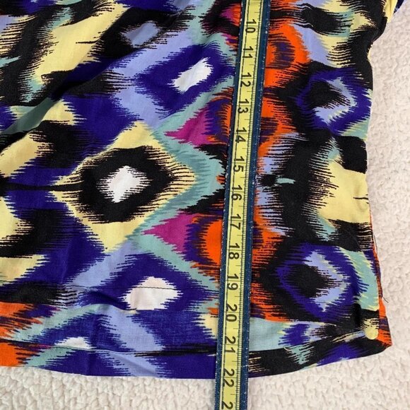 Ella Moss Colorful 1/2 Zipper Back Oversize Crop Lightweight Blouse Top Medium - Picture 7 of 7